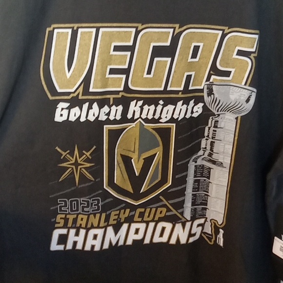 Las Vegas Golden Knights 2023 Stanley Cup champions black tshirt/Size Large.NWT. - Picture 2 of 11